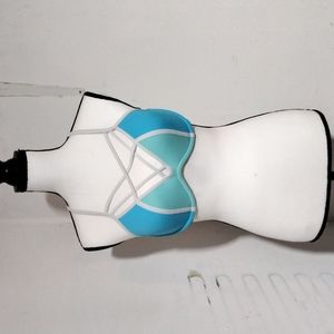 Victoria Secret PINK Criss Cross Blue & White Bikini Top Size L (A-C)